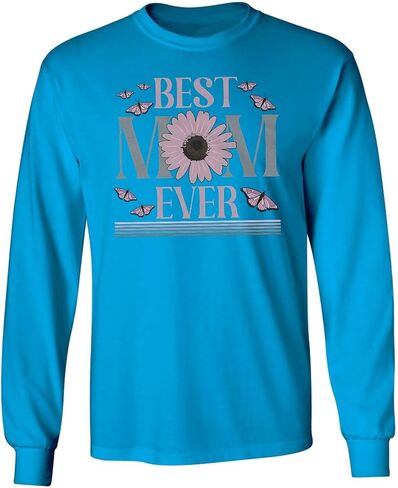 Best Mom Ever - Butterfly and Floral Mothers Day Long Sleeve T-Shirt in Saudi Arabia