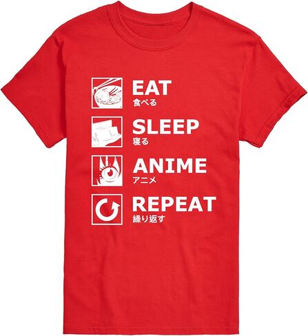 Instant Message - Eat Sleep Anime Repeat - Men's Short Sleeve Graphic T-Shirt in Kuwait