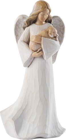 Cat Angel Figurines, 8 Inches Guardian Angel Gifts for Cat Lovers, Hand Painted Pet Memorial Figure Sympathy Gifts for Loss of Pet in Kuwait