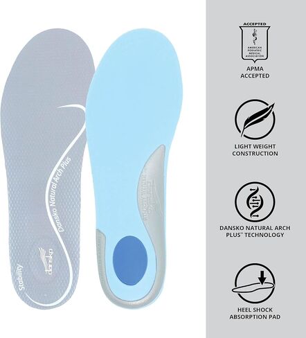 Dansko Women's Trimmable All-Day Comfort Active Footbed with Dansko Natural Arch Technology - Lightweight EVA for Flexibility and Softness, Arch Stabilizer for All-Day Support Medium in Saudi Arabia