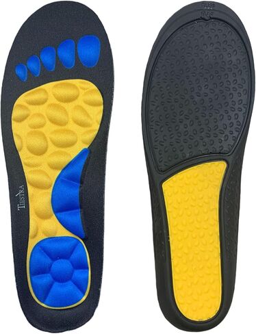 نعال داخلية جل للتدليك والوسادة - راحة طوال اليوم للوقوف والمشي، دعم القوس، حشوات ممتصة للصدمات تخفف آلام القدمين والساقين المتعبة، تقليم لتناسب (الرجال الأمريكيون 10-11، الاتحاد الأوروبي 43-44) in Kuwait