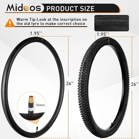 إطار دراجة مقاس 26 بوصة، عبوتان مقاس 26 × 1.95 26 × 2.125 إطار دراجة مع صمام شريدر، إطار دراجة وأنبوب مع رافعتين للإطارات، إطار دراجة جبلية قابل للطي لإطارات وأنابيب الدراجات مقاس 26 × 1.95/2.0/2.1/2.125/2.25 in Kuwait