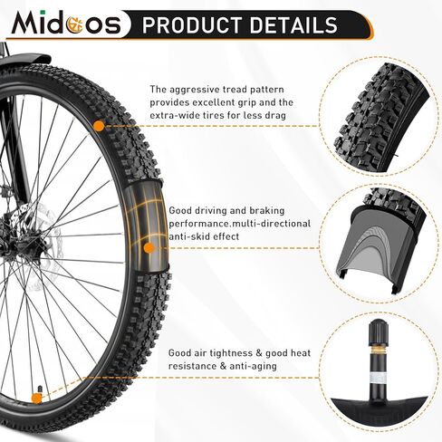 إطار دراجة مقاس 26 بوصة، عبوتان مقاس 26 × 1.95 26 × 2.125 إطار دراجة مع صمام شريدر، إطار دراجة وأنبوب مع رافعتين للإطارات، إطار دراجة جبلية قابل للطي لإطارات وأنابيب الدراجات مقاس 26 × 1.95/2.0/2.1/2.125/2.25 in Kuwait