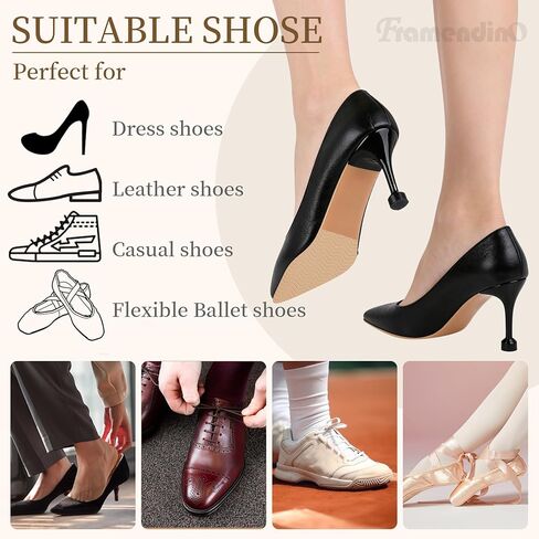 فراميندينو، 4 قطع من وسادات حماية نعل الحذاء السفلية للأحذية غير قابلة للانزلاق وغطاء سفلي للأحذية للنساء ذات الكعب العالي (بيج) in Kuwait