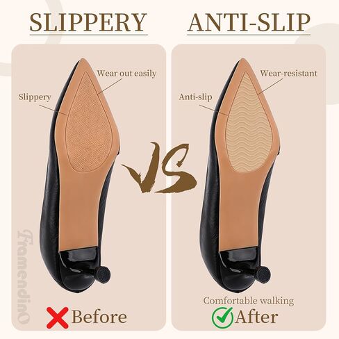 فراميندينو، 4 قطع من وسادات حماية نعل الحذاء السفلية للأحذية غير قابلة للانزلاق وغطاء سفلي للأحذية للنساء ذات الكعب العالي (بيج) in Kuwait