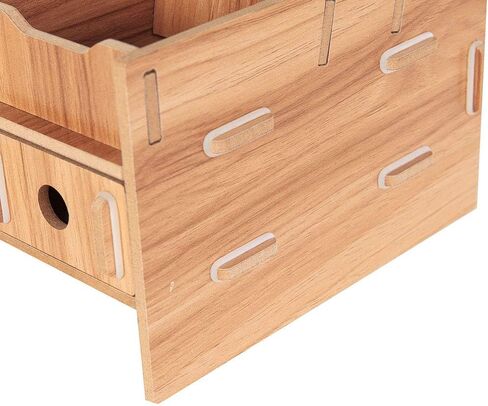 Wooden Monitor Stand, Laptop Stand for Desk, Heavy Duty Computer Screen Support with Large Storage Shelf, Modern Office Desk Organizer for Home and Work in Kuwait