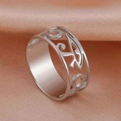 Stainless Steel Egypt Eye of Horus Ring, Egyptian Ankh Cross Ring for Women Protection Amulet Egyptian Jewelry in Saudi Arabia