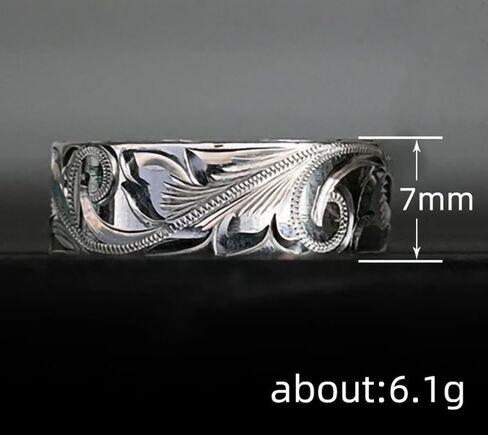 Tuwiqsdi Vine Ring Fashion Jewelry 925 Sterling Silver Minimalist Relief Vine Flower Ring Band Size 5-12 for Women(9) in Saudi Arabia