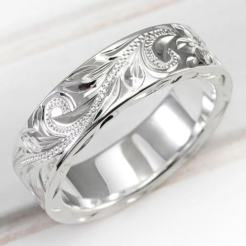 Tuwiqsdi Vine Ring Fashion Jewelry 925 Sterling Silver Minimalist Relief Vine Flower Ring Band Size 5-12 for Women(9) in Saudi Arabia