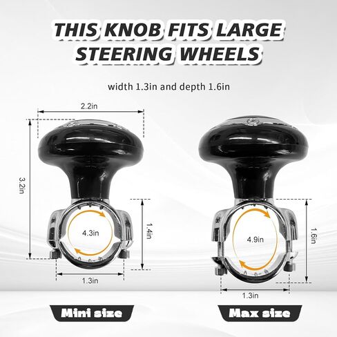 1 Pack Steering Wheel Knob Spinner, Suicide Knob for Steering Wheel, Boat Steer Wheels Up to 1.6" Vehicle Power Handle Ball for Effortless Spinning Universal for Truck Semi Tractor in Kuwait