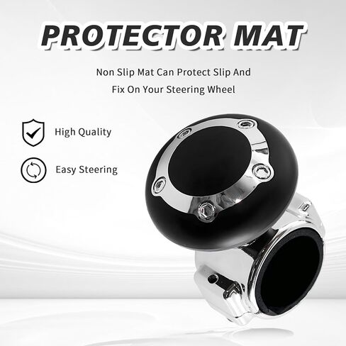 1 Pack Steering Wheel Knob Spinner, Suicide Knob for Steering Wheel, Boat Steer Wheels Up to 1.6" Vehicle Power Handle Ball for Effortless Spinning Universal for Truck Semi Tractor in Kuwait