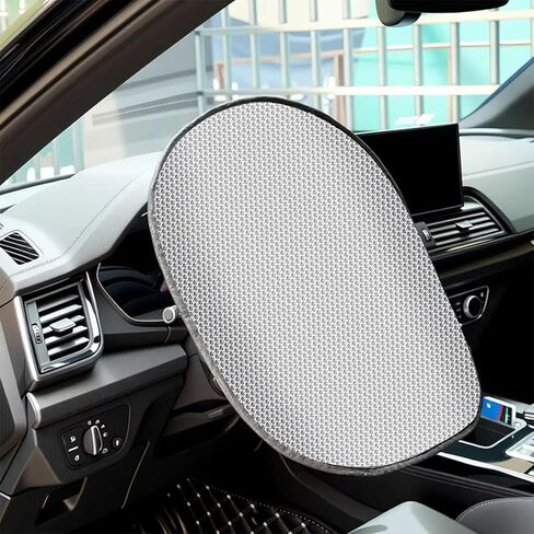 Car Steering Wheel Sun Shade Cover for Subaru Forester 2015-2026 Foldable Aluminum Foil Heat Insulation Protector UV Protection Accessories in Kuwait