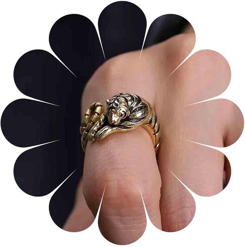 Punk Tiger Wrap Rings Gold Metal Tiger Rings Adjustable Tiger Finger Rings Punk Animal Rings Gothic Tiger Ring Hand Jewelry for Women in Kuwait