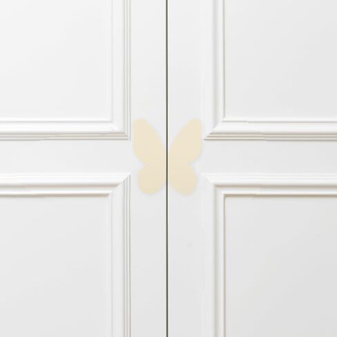 مقابض أبواب خزانة الفراشة من VALICLUD زوج واحد من مقابض أدراج خزانة الملابس الصغيرة باللون الكريمي الفاتح ومسافة فتحة 32 مم لأثاث غرفة خزانة الملابس وخزانة الأحذية in Kuwait