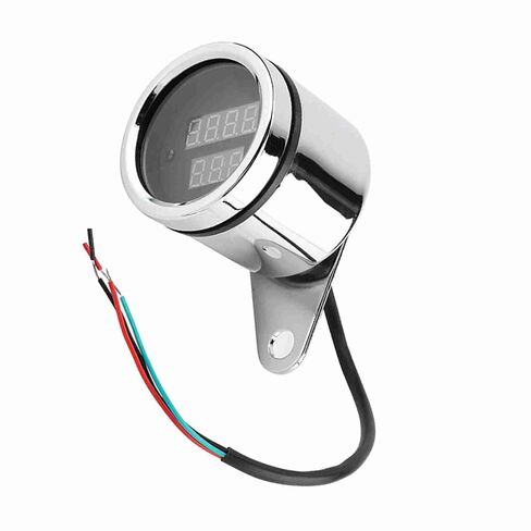 CHICIRIS Motorcycle LED Tachometer Electronic Speedometer Gauge, Metal 2 in 1 Odometer, Universal Fitment for All Bikers in Saudi Arabia