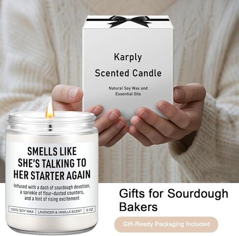 Funny Sourdough Starter Candle, Sourdough Gifts for Women, Unique Gifts for Sourdough Bakers, Bread Makers, Enthusiasts & Lovers, Sour Dough Accessories, Birthday, Mothers Day Baking Presents in Saudi Arabia