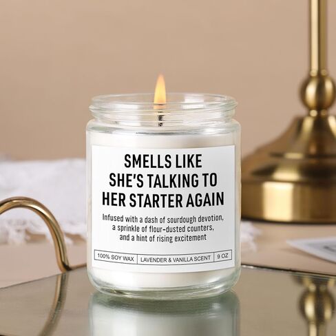 Funny Sourdough Starter Candle, Sourdough Gifts for Women, Unique Gifts for Sourdough Bakers, Bread Makers, Enthusiasts & Lovers, Sour Dough Accessories, Birthday, Mothers Day Baking Presents in Saudi Arabia