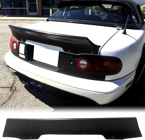 Highkick Trunk Spoiler, Compatible with 1990-1997 Mazda Miata, RB Style Flexible Polyurethane(PU) Rear Boot Deck Lid Tail Wing, Unpainted Black in Kuwait