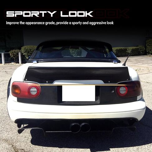 Highkick Trunk Spoiler, Compatible with 1990-1997 Mazda Miata, RB Style Flexible Polyurethane(PU) Rear Boot Deck Lid Tail Wing, Unpainted Black in Kuwait