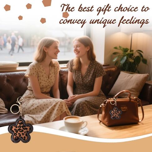 Leopard Printed Flower Shaped Keychain Cheetah Print Floral Bag Charm Flower Pendant Keyring for Women Backpack Purse Handbag Decor Bags Charm Accessories Keys Holder Car Door Key Organizer in Kuwait