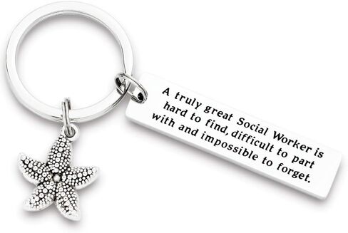 Kivosliviz Social Worker Gifts for Women Keychain A Truly Great Social Worker is Hard to Find Sea Jewelry for Social Work Appreciation in Saudi Arabia