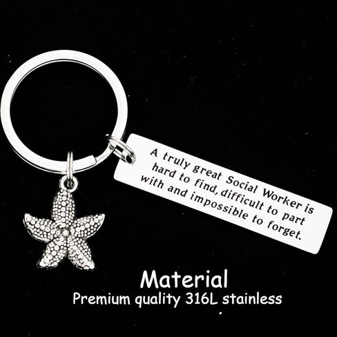 Kivosliviz Social Worker Gifts for Women Keychain A Truly Great Social Worker is Hard to Find Sea Jewelry for Social Work Appreciation in Saudi Arabia