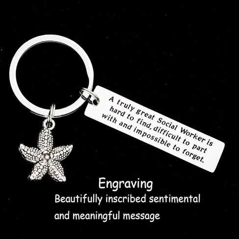 Kivosliviz Social Worker Gifts for Women Keychain A Truly Great Social Worker is Hard to Find Sea Jewelry for Social Work Appreciation in Saudi Arabia