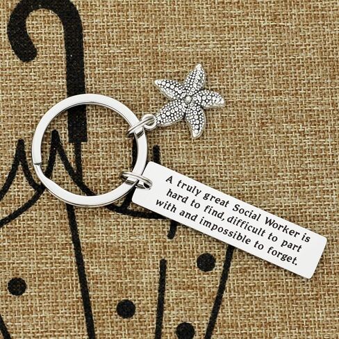 Kivosliviz Social Worker Gifts for Women Keychain A Truly Great Social Worker is Hard to Find Sea Jewelry for Social Work Appreciation in Saudi Arabia