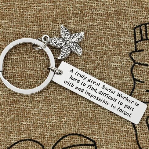 Kivosliviz Social Worker Gifts for Women Keychain A Truly Great Social Worker is Hard to Find Sea Jewelry for Social Work Appreciation in Saudi Arabia