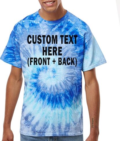 Custom Tie Dye Shirt for Men Women Add Your Text Personalized Casual T-shirts in Kuwait
