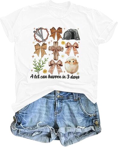ASTANFY Womens Easter Shirt Christian Shirts: He is Risen Shirt Christian Easter Graphic T Shirt Casual Easter Shirts in Saudi Arabia