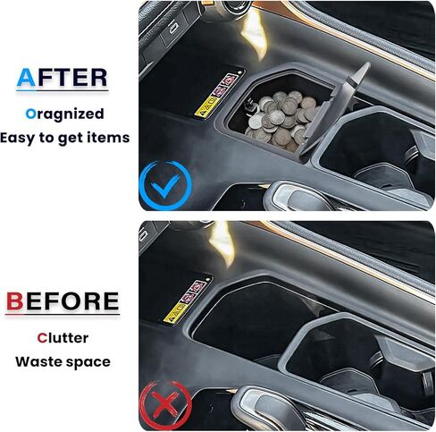2PCS Center Console Cup Holder Organizer Compatible with 2023 2024 2025 2026 Toyota Grand Highlander Insert Coin Storage Box Interior Accessories in Kuwait