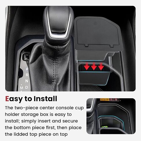 2PCS Center Console Cup Holder Organizer Compatible with 2023 2024 2025 2026 Toyota Grand Highlander Insert Coin Storage Box Interior Accessories in Kuwait