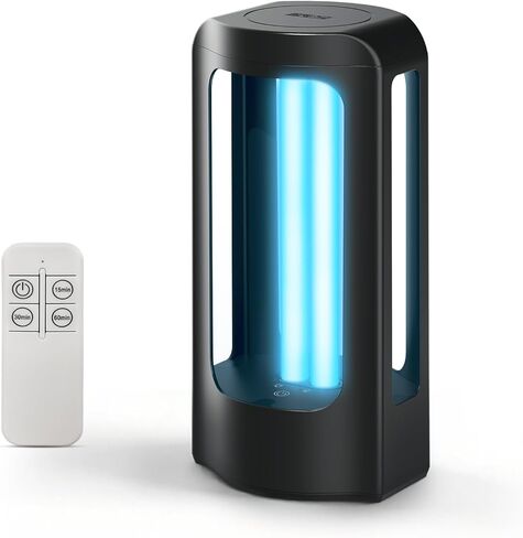 SANSI UV Sanitizer Light with Remote Control Timer, 99.99% UVC Cleaning Lamp 254nm Wavelength, 18W Portable for Room - Ozone Free in Kuwait