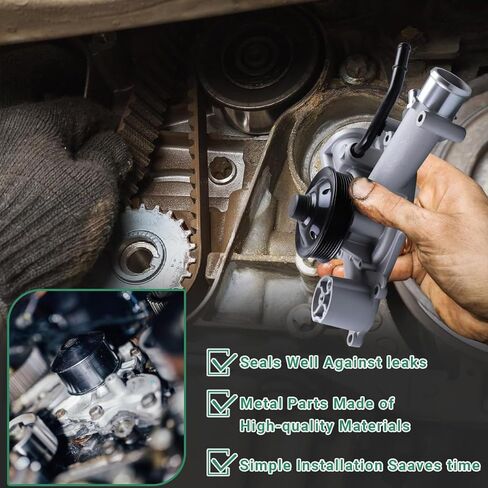Water Pump W/Gasket Compatible with Chrysler Aspen 5.7L V8 2009 & for Dodge Ram 1500 Pickup 5.7L V8 09-10 & for Ram 1500 5.7L V8 11-20 Waterpump Car OEM AW6341 68346912AA in Kuwait