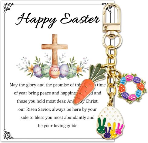 Easter Gifts for Women Easter Basket Stuffers for Girls Christian Gifts for Women Cute Kawaii Bunny Stuff Bunnies Keychain for Teens Girls Funny Rabbit Decor Inspirational Jewelry in Kuwait
