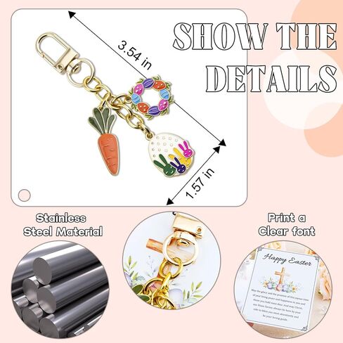 Easter Gifts for Women Easter Basket Stuffers for Girls Christian Gifts for Women Cute Kawaii Bunny Stuff Bunnies Keychain for Teens Girls Funny Rabbit Decor Inspirational Jewelry in Kuwait