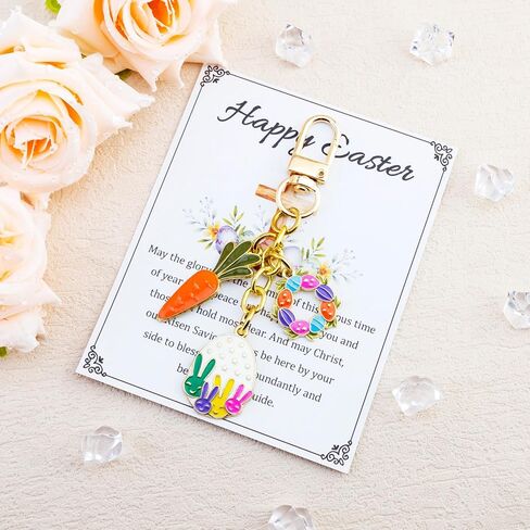 Easter Gifts for Women Easter Basket Stuffers for Girls Christian Gifts for Women Cute Kawaii Bunny Stuff Bunnies Keychain for Teens Girls Funny Rabbit Decor Inspirational Jewelry in Kuwait