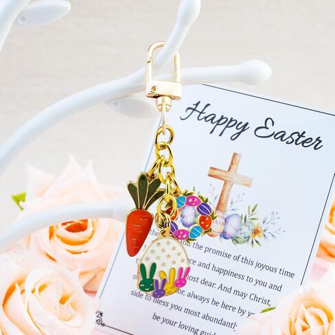 Easter Gifts for Women Easter Basket Stuffers for Girls Christian Gifts for Women Cute Kawaii Bunny Stuff Bunnies Keychain for Teens Girls Funny Rabbit Decor Inspirational Jewelry in Kuwait