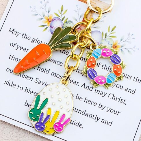 Easter Gifts for Women Easter Basket Stuffers for Girls Christian Gifts for Women Cute Kawaii Bunny Stuff Bunnies Keychain for Teens Girls Funny Rabbit Decor Inspirational Jewelry in Kuwait