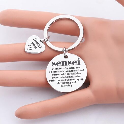 FEELMEM Sensei Noun Definition Keychain Taekwondo Lover Jewelry Martial Art Coach Gift Taewkondo Instructor Thank You Gift in Saudi Arabia