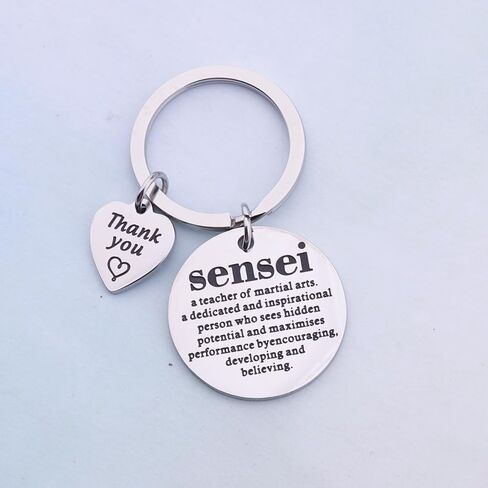 FEELMEM Sensei Noun Definition Keychain Taekwondo Lover Jewelry Martial Art Coach Gift Taewkondo Instructor Thank You Gift in Saudi Arabia