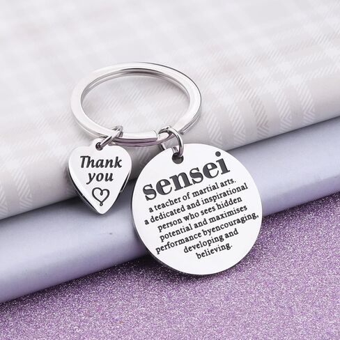 FEELMEM Sensei Noun Definition Keychain Taekwondo Lover Jewelry Martial Art Coach Gift Taewkondo Instructor Thank You Gift in Saudi Arabia