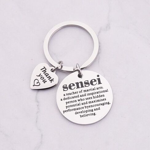 FEELMEM Sensei Noun Definition Keychain Taekwondo Lover Jewelry Martial Art Coach Gift Taewkondo Instructor Thank You Gift in Saudi Arabia