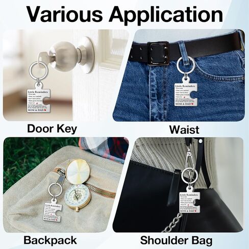 Gifts for 16 Year Old Son Daughter, Drive Safe Puzzle Keychain for Teens Boys Girls Daughter Son, New Driver Gifts for Birthday Christmas - Silver in Kuwait