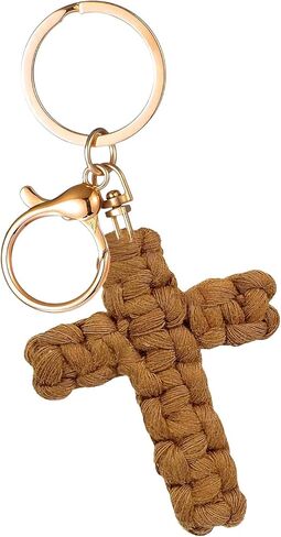 Knit Cross keychain Christian Gifts for Women Men Religious Gifts Bohe Backpack Charms Christian Keychain in Kuwait