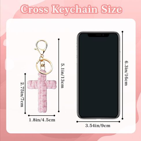 Knit Cross keychain Christian Gifts for Women Men Religious Gifts Bohe Backpack Charms Christian Keychain in Saudi Arabia