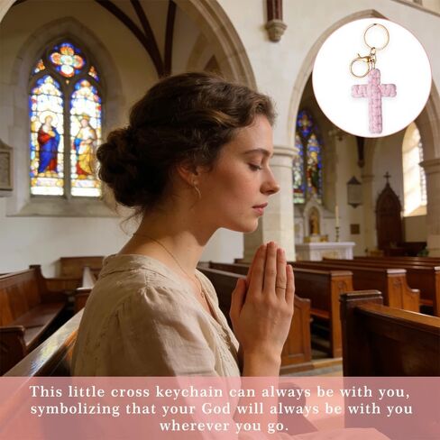 Knit Cross keychain Christian Gifts for Women Men Religious Gifts Bohe Backpack Charms Christian Keychain in Saudi Arabia