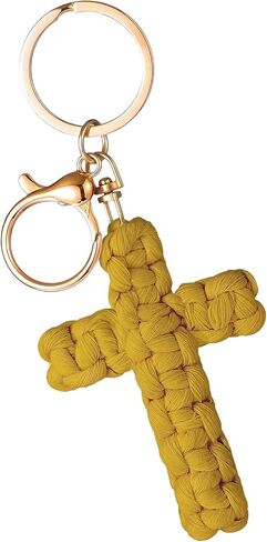 Knit Cross keychain Christian Gifts for Women Men Religious Gifts Bohe Backpack Charms Christian Keychain in Saudi Arabia