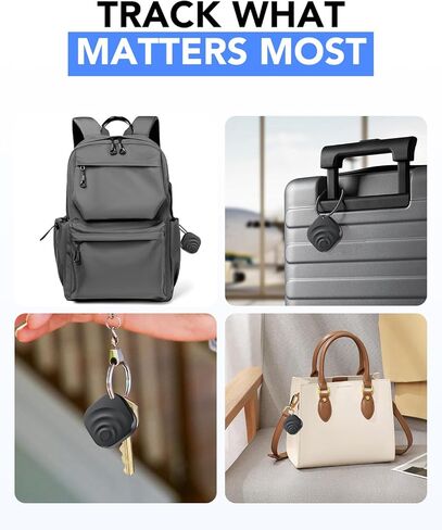 علامات تعقب الهواء 2026، محدد موقع العناصر لأجهزة Android وiOS، العلامات الذكية لتعقب البلوتوث المتوافقة مع Apple Find My (iOS) وGoogle Find Hub (Android) للمفاتيح والأمتعة والمحفظة والمركبات باللون الأسود (4 عبوات) in Kuwait